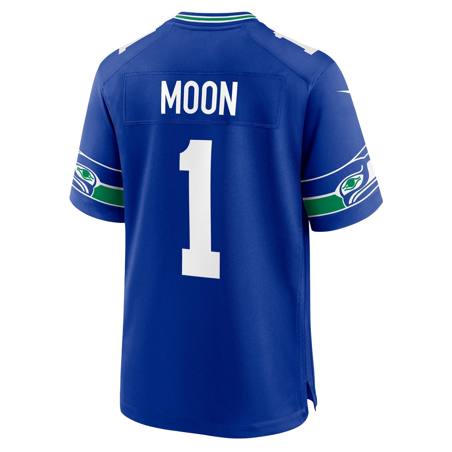 Seattle Seahawks Warren Moon Royal Throwback Retired Player Game Jersey JS6496