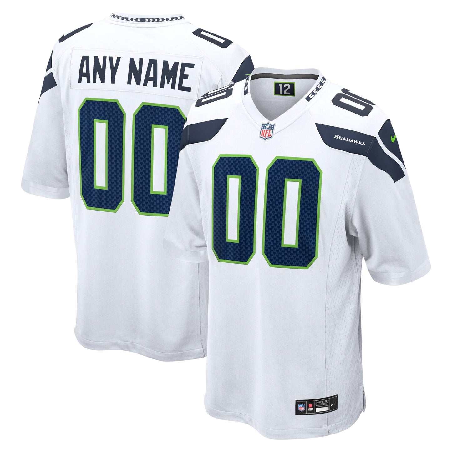 Seattle Seahawks White Custom Game Jersey JS2506