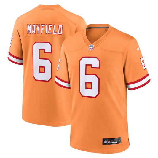 Tampa Bay Buccaneers Baker Mayfield Orange Throwback Game Jersey JS4839