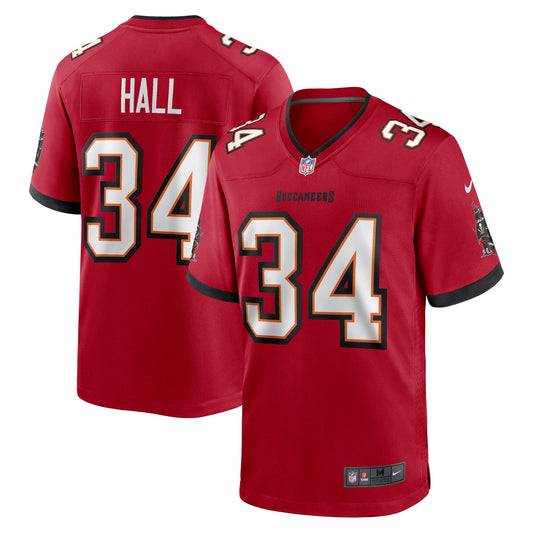 Tampa Bay Buccaneers Bryce Hall Red Team Game Jersey JS4380