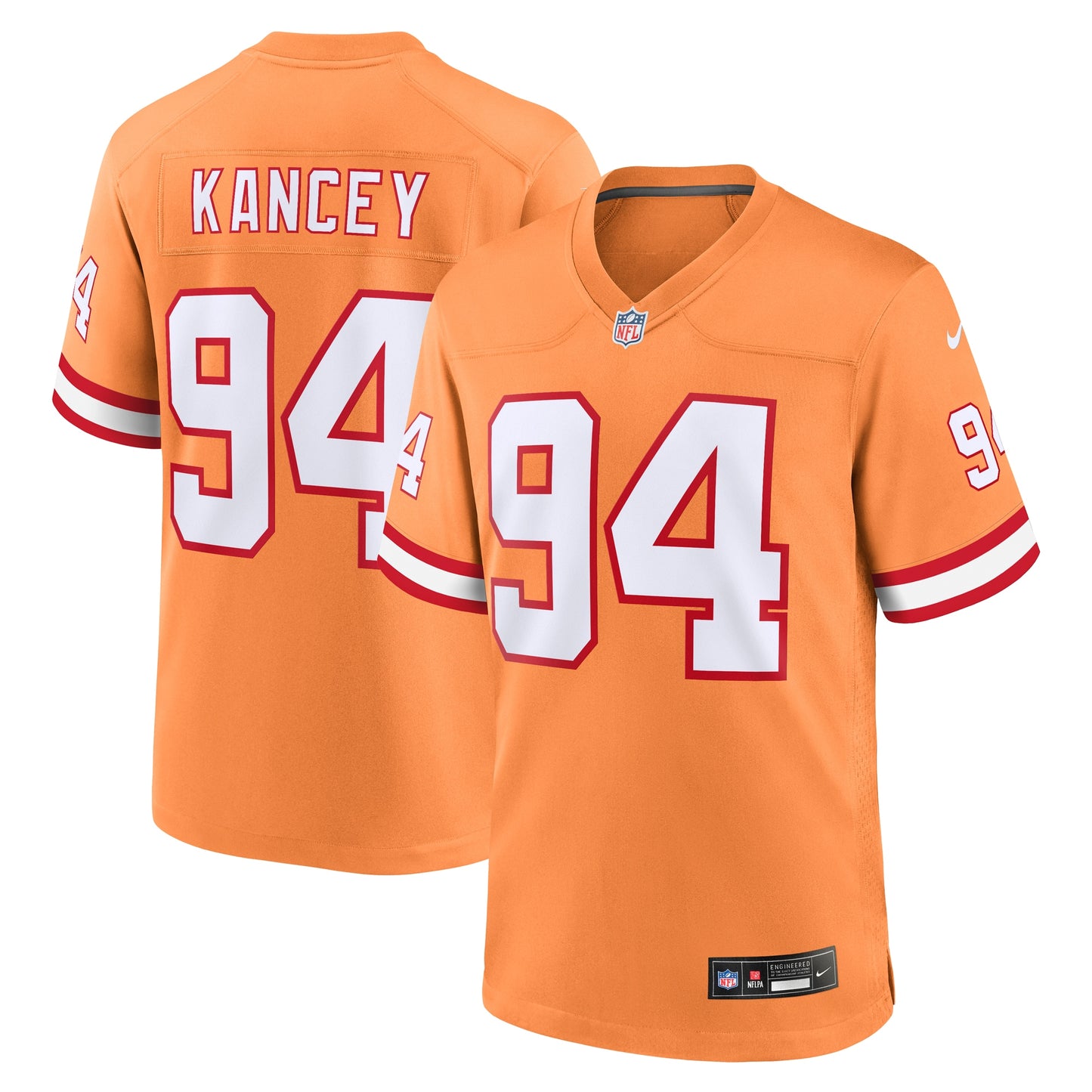 Tampa Bay Buccaneers Calijah Kancey Orange Alternate Team Game Jersey JS6623