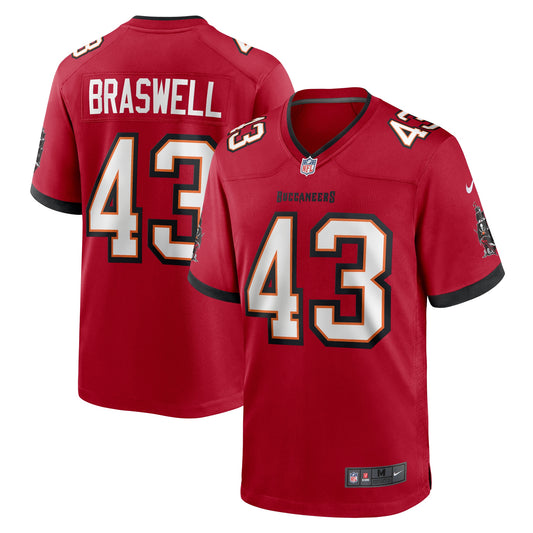 Tampa Bay Buccaneers Chris Braswell Red Game Jersey JS1211