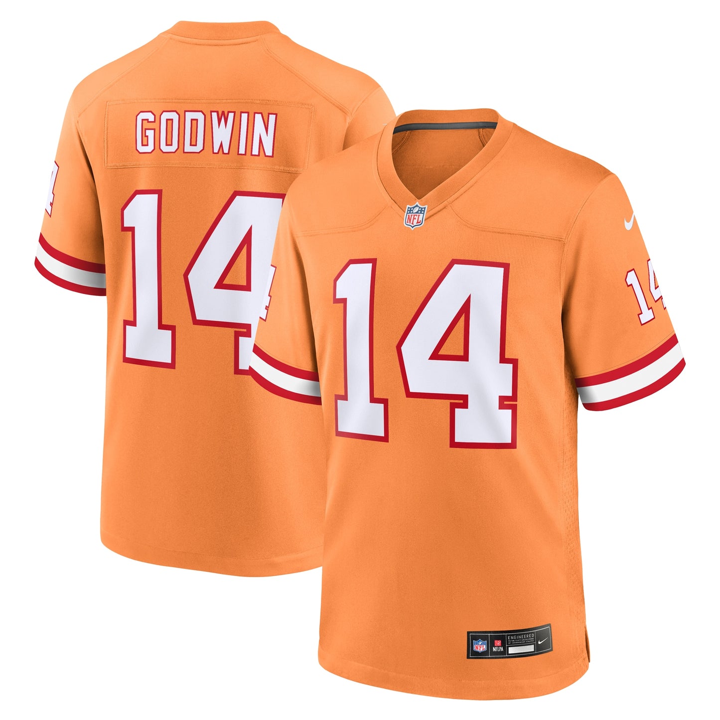 Tampa Bay Buccaneers Chris Godwin Orange Throwback Game Jersey JS7353