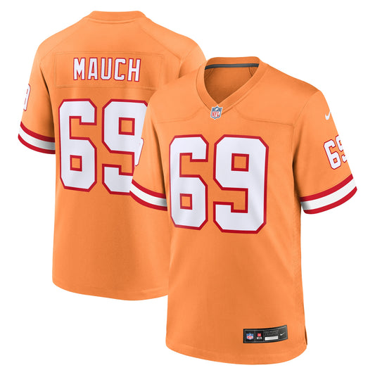 Tampa Bay Buccaneers Cody Mauch Orange Throwback Game Jersey JS5118