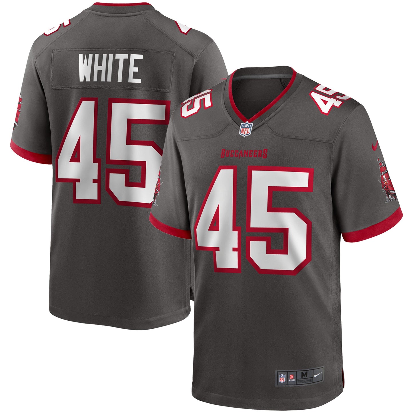 Tampa Bay Buccaneers Devin White Pewter Game Jersey JS5263