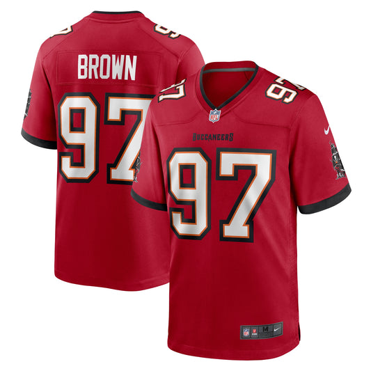 Tampa Bay Buccaneers Earnest Brown IV Red Game Jersey JS9906