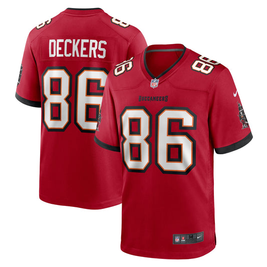 Tampa Bay Buccaneers Evan Deckers Red Game Jersey JS9529
