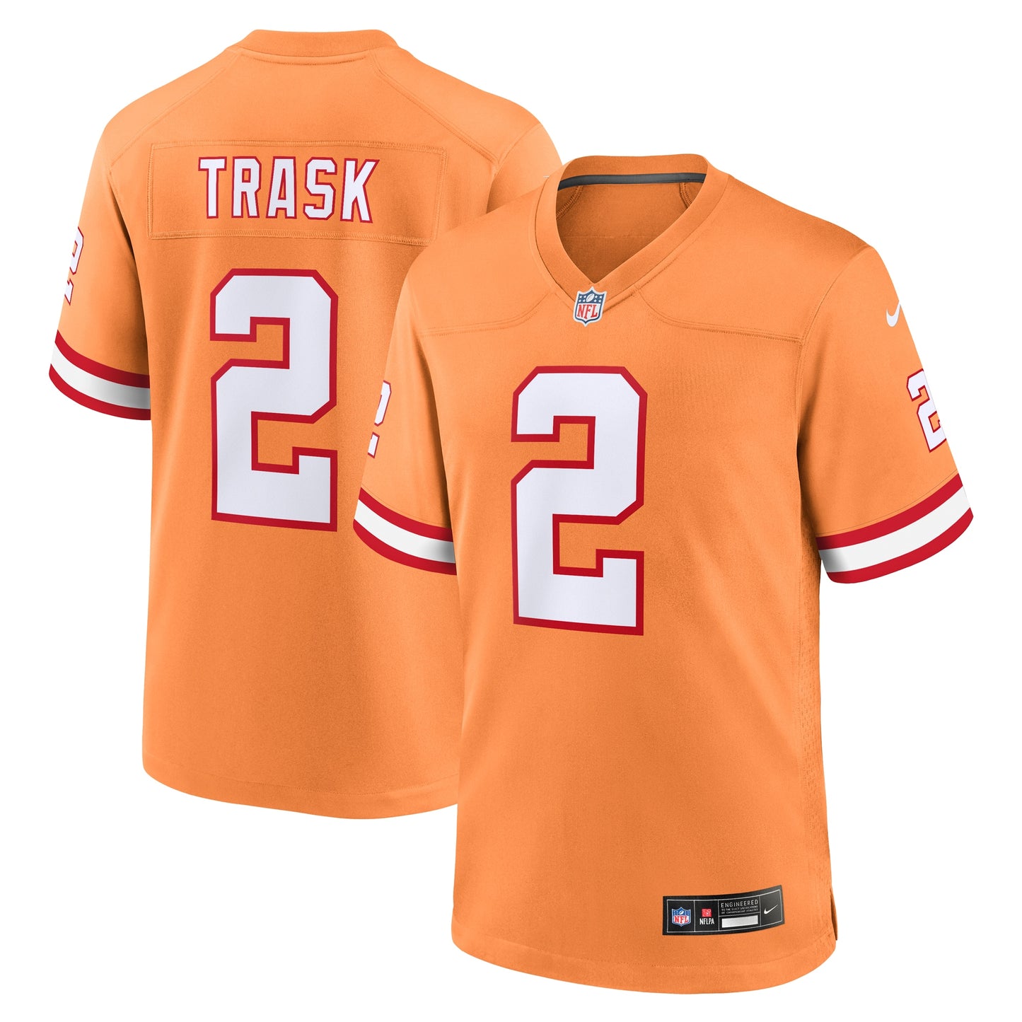 Tampa Bay Buccaneers Kyle Trask Orange Throwback Game Jersey JS4940