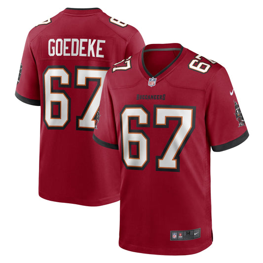 Tampa Bay Buccaneers Luke Goedeke Red Game Player Jersey JS1428