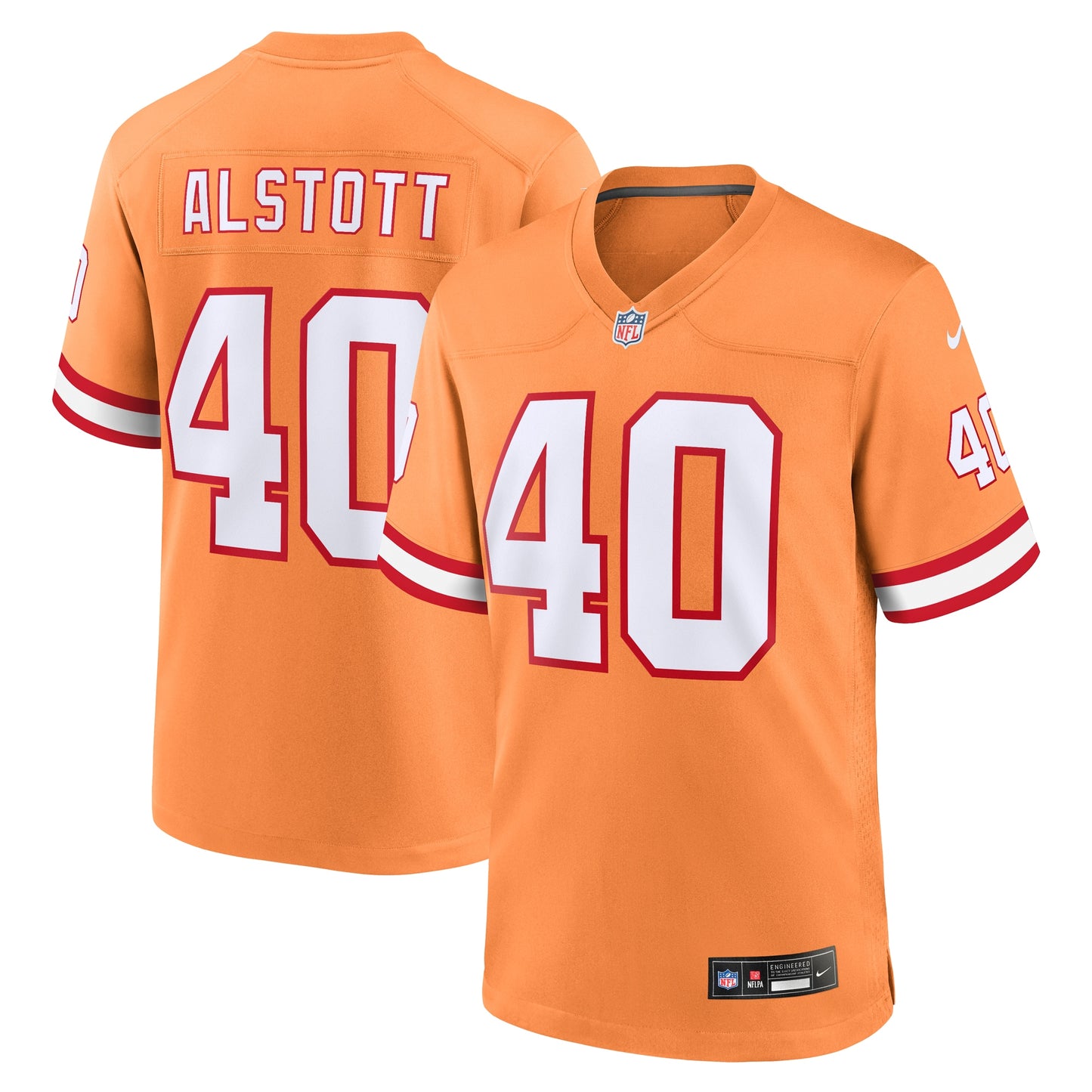 Tampa Bay Buccaneers Mike Alstott Orange Throwback Game Jersey JS7819