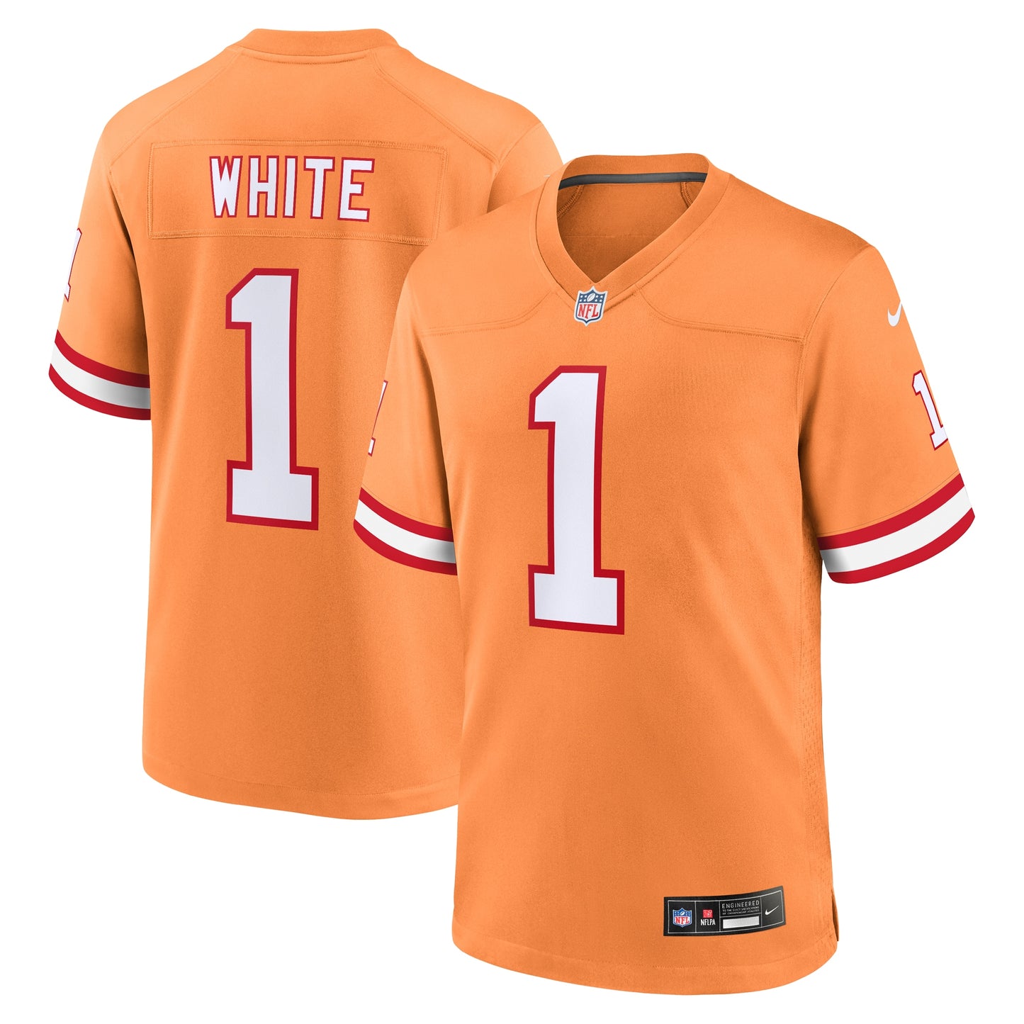 Tampa Bay Buccaneers Rachaad White Orange Throwback Game Jersey JS7810