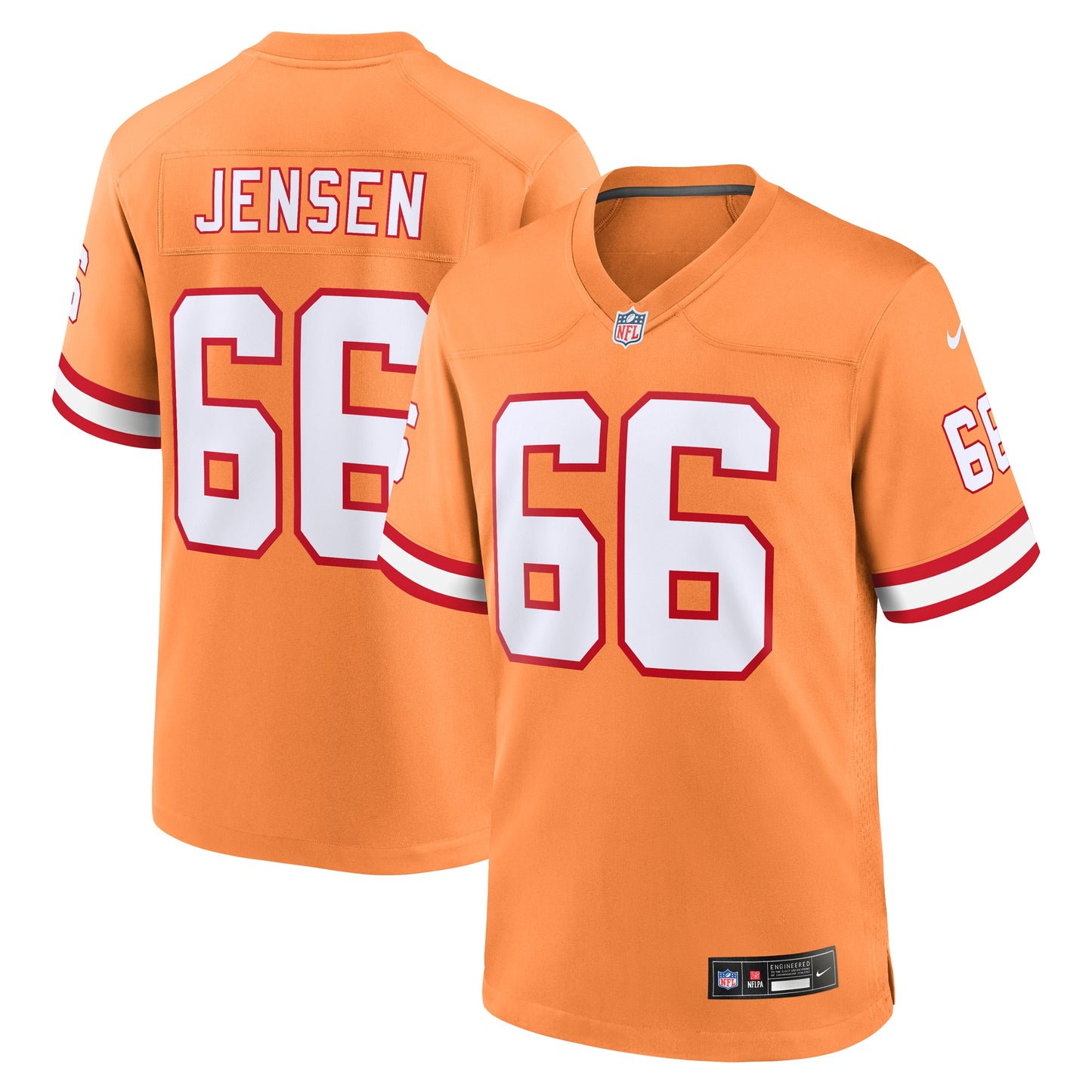 Tampa Bay Buccaneers Ryan Jensen Orange Throwback Game Jersey JS8159