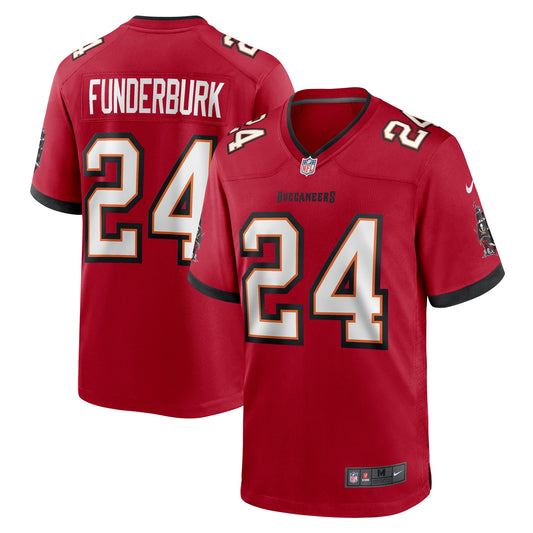Tampa Bay Buccaneers Tyrek Funderburk Red Game Jersey JS5523