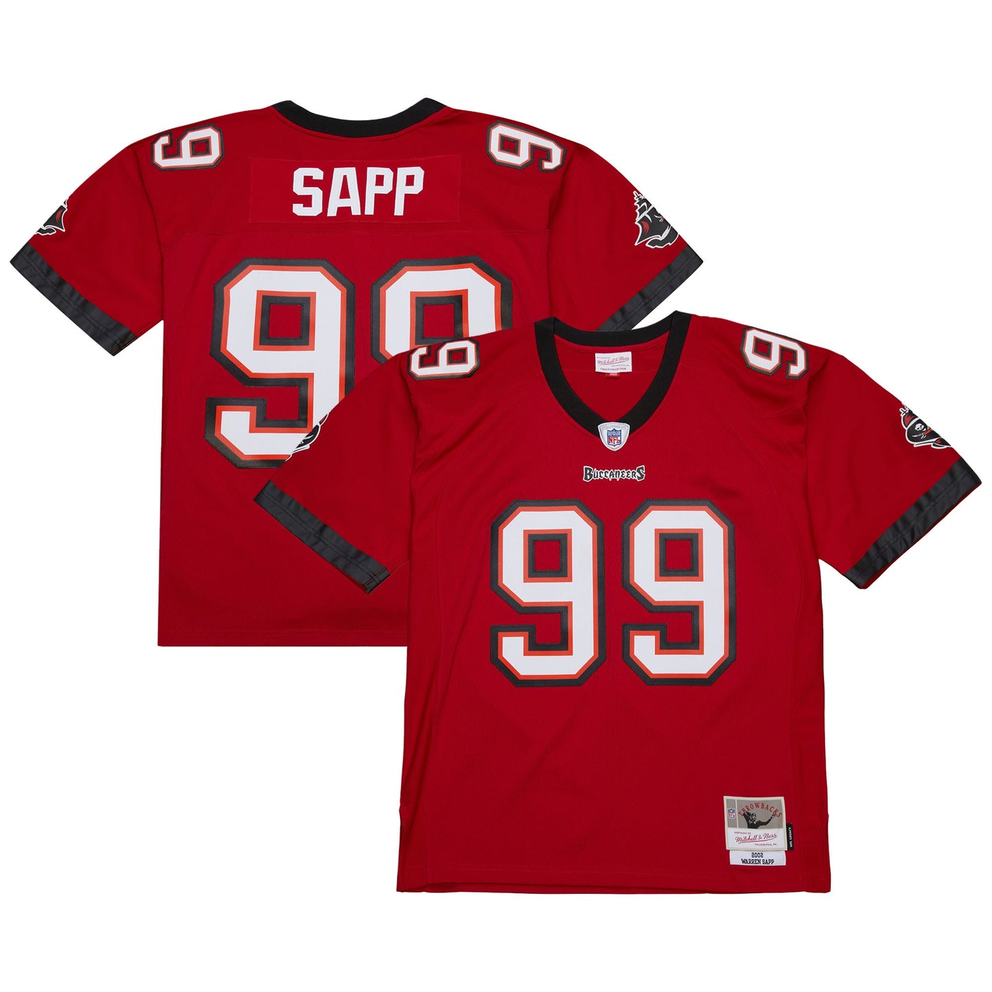 Tampa Bay Buccaneers Warren Sapp Mitchell & Ness Red 2002 Legacy Jersey JS7798