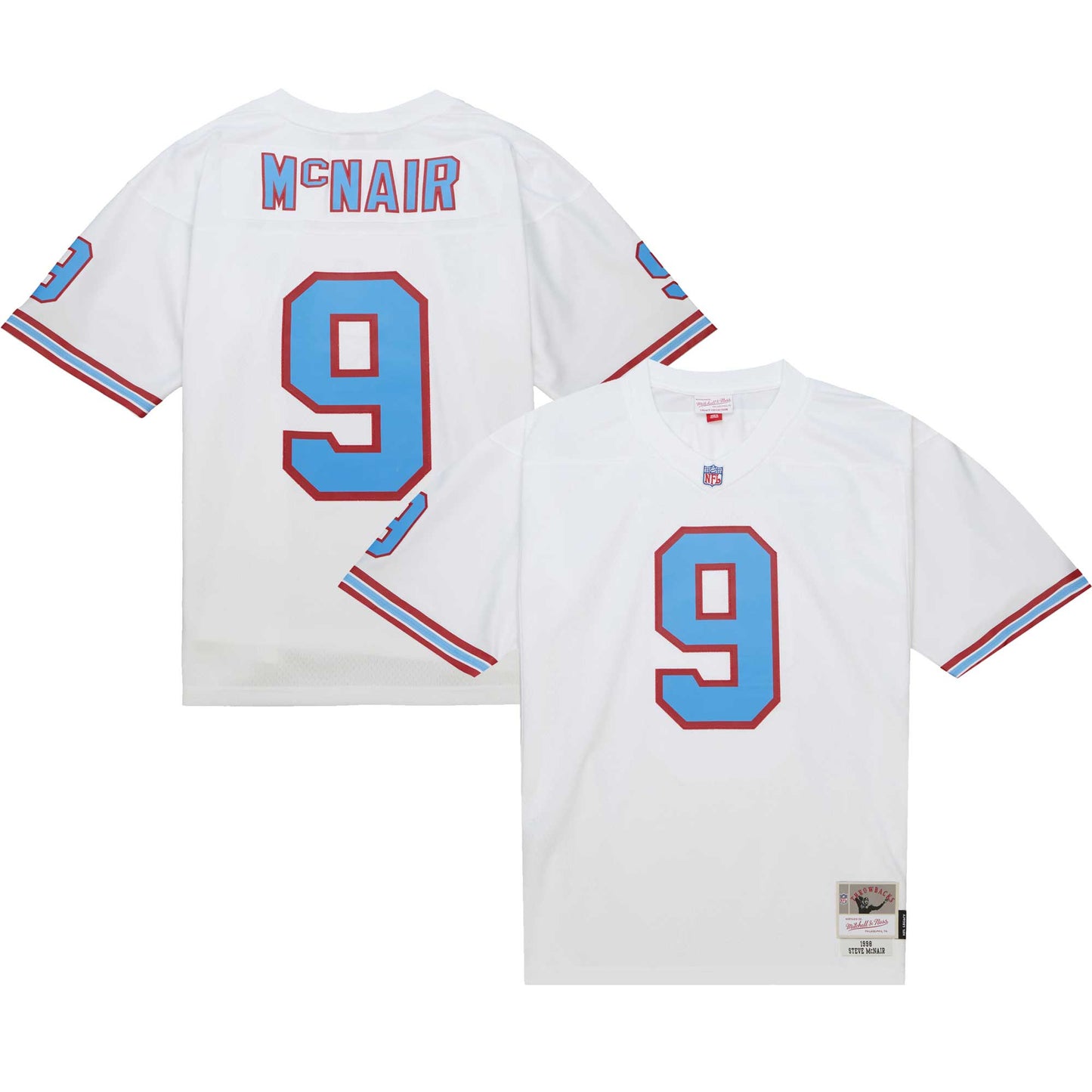 Tennessee Oilers Steve McNair Mitchell & Ness White Legacy Jersey JS9744