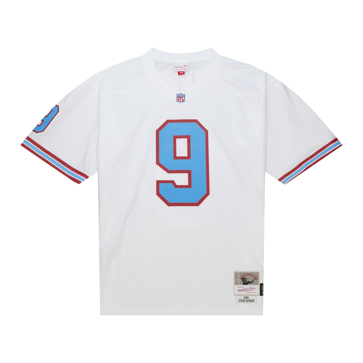 Tennessee Oilers Steve McNair Mitchell & Ness White Legacy Jersey JS9744