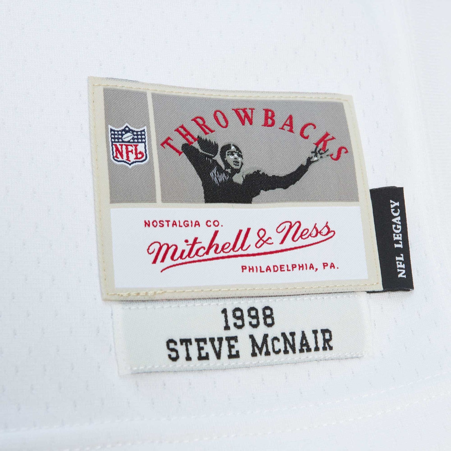 Tennessee Oilers Steve McNair Mitchell & Ness White Legacy Jersey JS9744