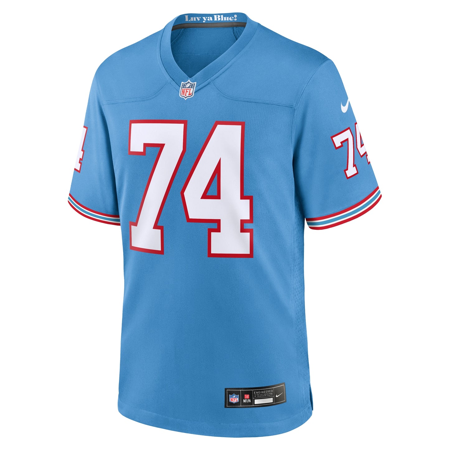 Tennessee Titans Bruce Matthews Light Blue Oilers Throwback Retired Player Game Jersey JS3845