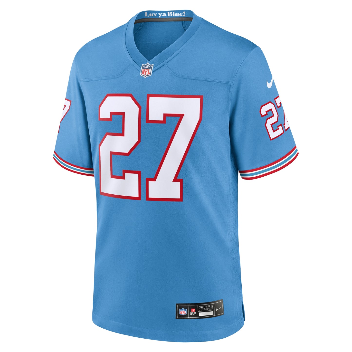 Tennessee Titans Eddie George Light Blue Oilers Throwback Retired Player Game Jersey JS7996