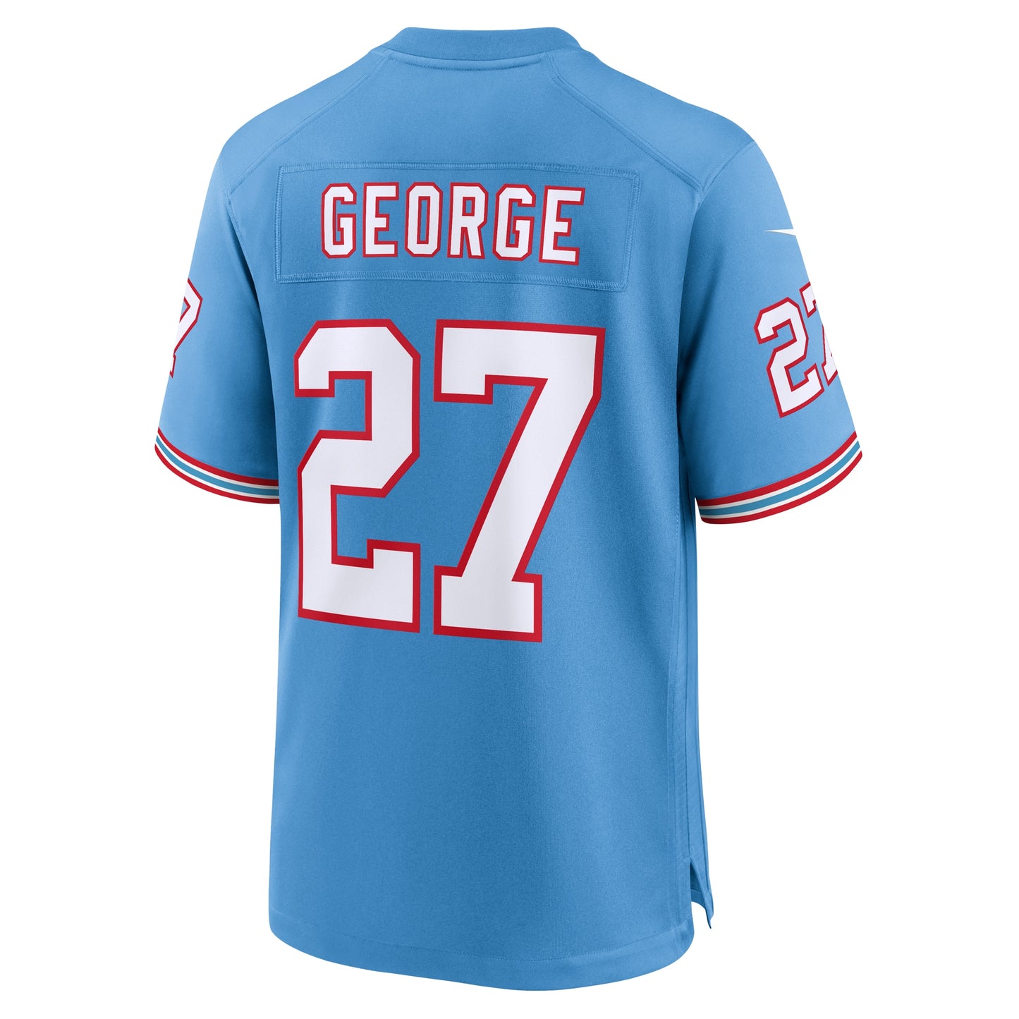 Tennessee Titans Eddie George Light Blue Oilers Throwback Retired Player Game Jersey JS7996