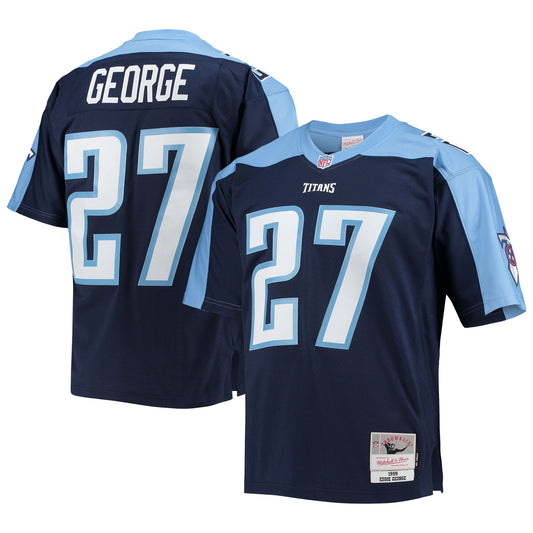 Tennessee Titans Eddie George Mitchell & Ness Navy Big & Tall 1999 Retired Player Jersey JS5260