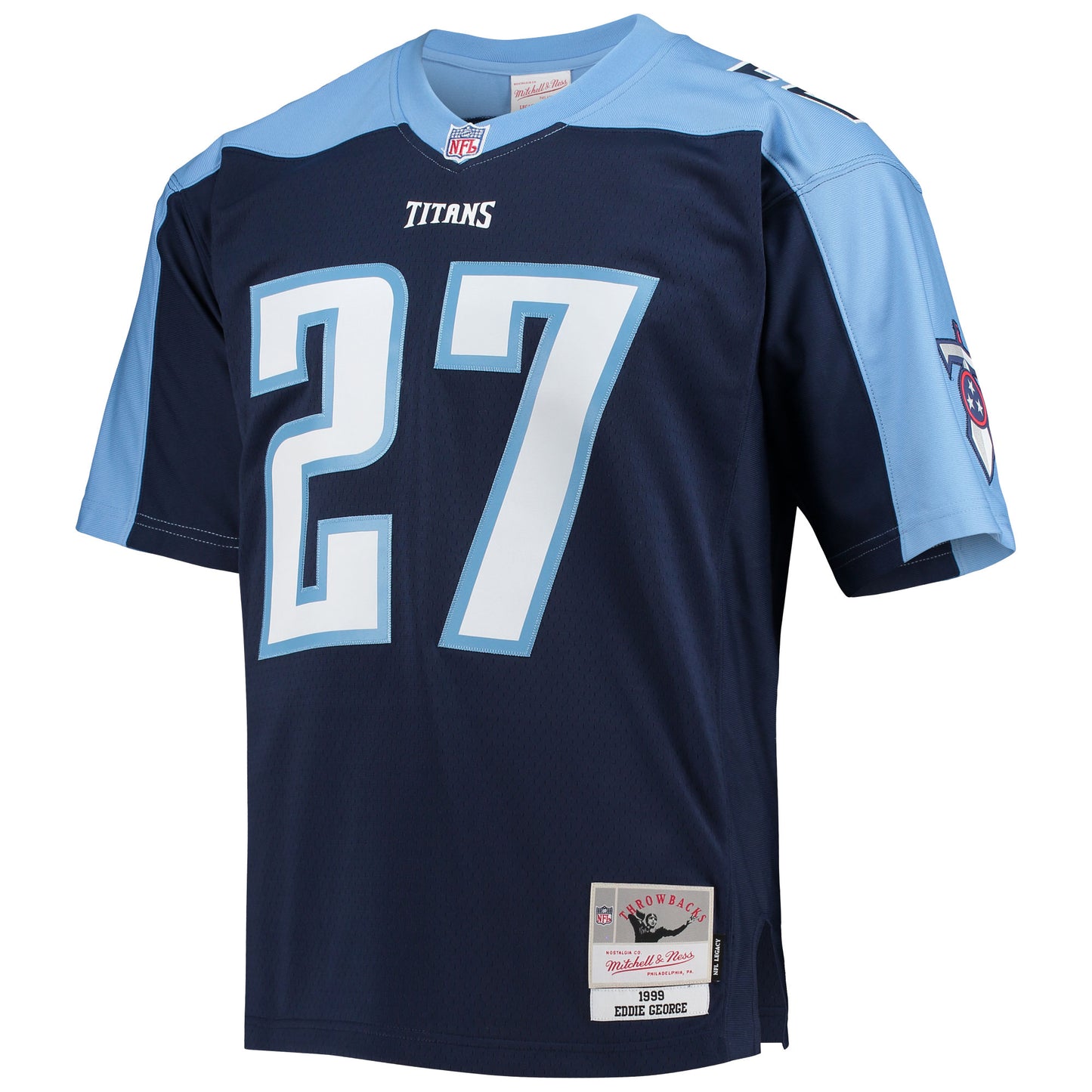 Tennessee Titans Eddie George Mitchell & Ness Navy Big & Tall 1999 Retired Player Jersey JS5260