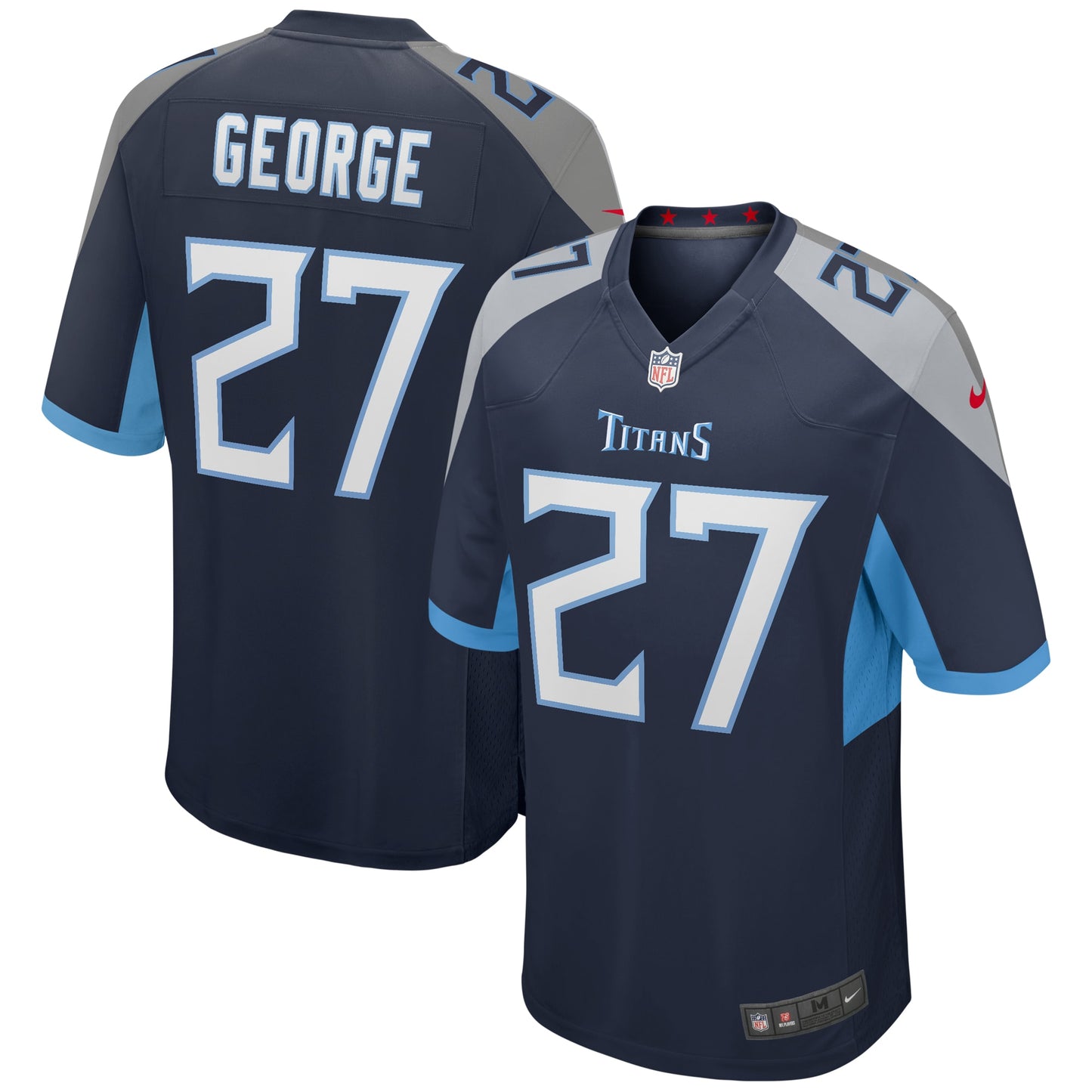 Tennessee Titans Eddie George Navy Game Retired Player Jersey JS3612