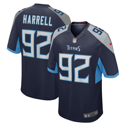 Tennessee Titans Jaylen Harrell Navy Game Jersey JS4033