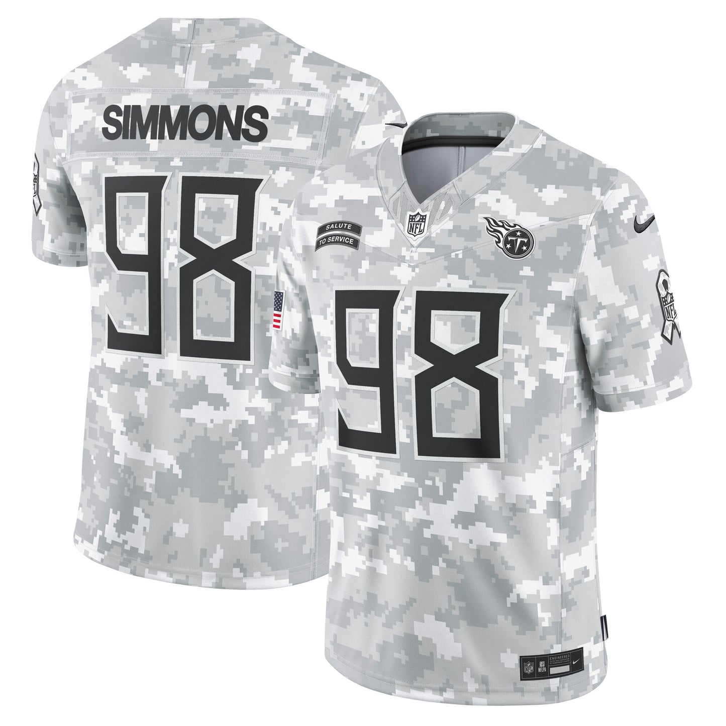 Tennessee Titans Jeffery Simmons Arctic Camo 2024 Salute to Service Limited Jersey JS2744