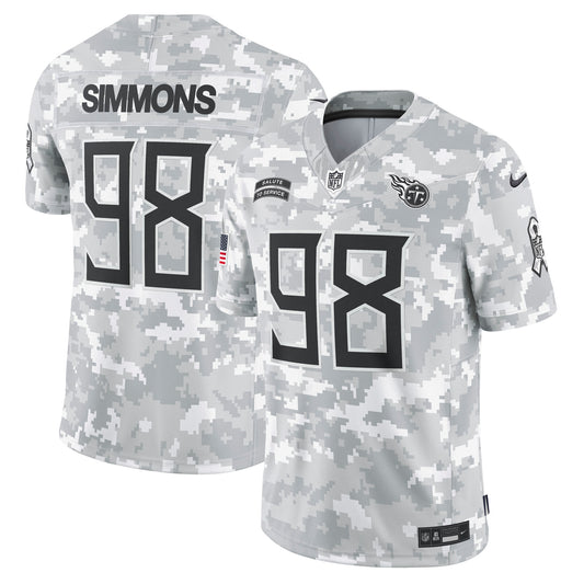 Tennessee Titans Jeffery Simmons Arctic Camo 2024 Salute to Service Limited Jersey JS2744