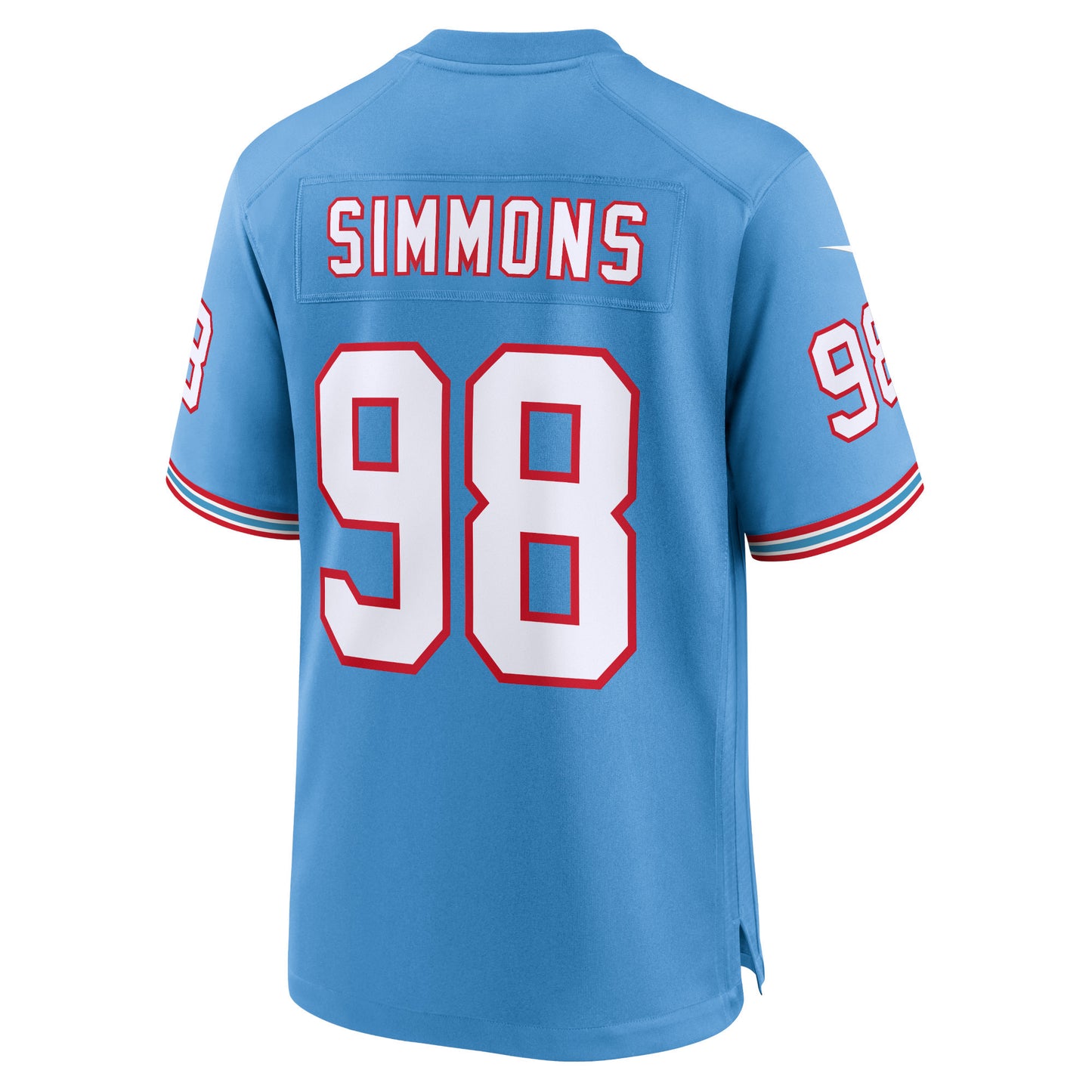 Tennessee Titans Jeffery Simmons Light Blue Oilers Throwback Alternate Game Player Jersey JS5195