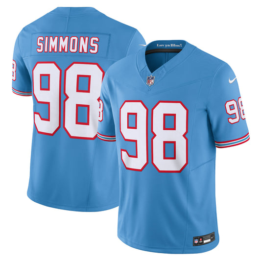 Tennessee Titans Jeffery Simmons Light Blue Vapor F.U.S.E. Limited Jersey JS2222
