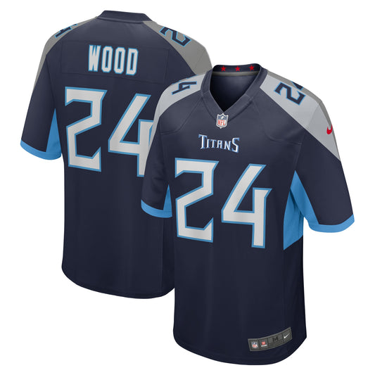 Tennessee Titans Julius Wood Navy Game Jersey JS3955