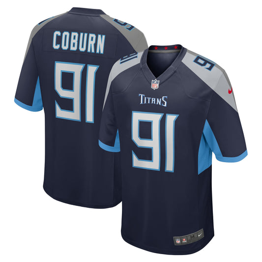 Tennessee Titans Keondre Coburn Navy Game Jersey JS2775