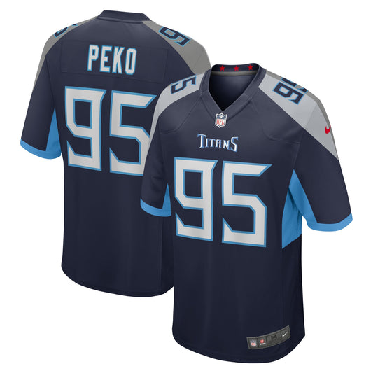 Tennessee Titans Kyle Peko Navy Team Game Jersey JS5525