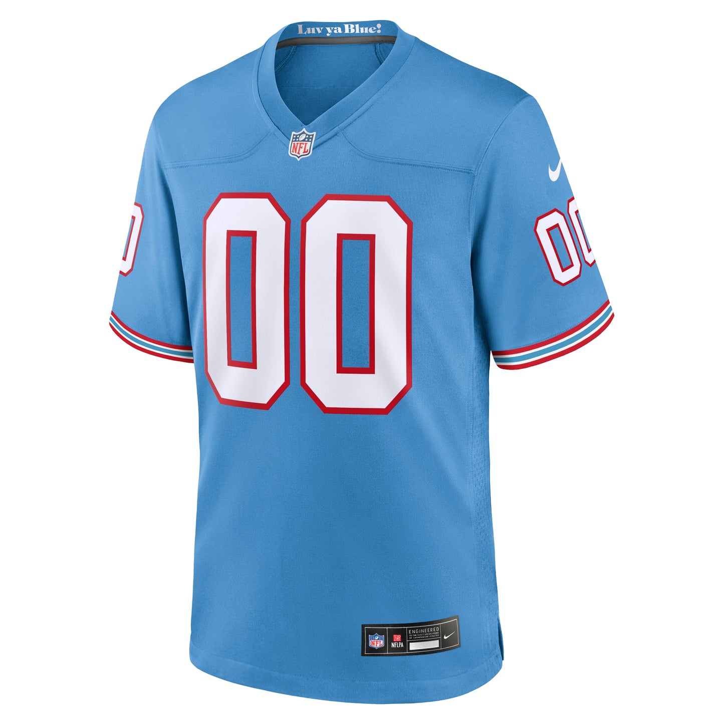 Tennessee Titans Light Blue Oilers Throwback Custom Game Jersey JS5679