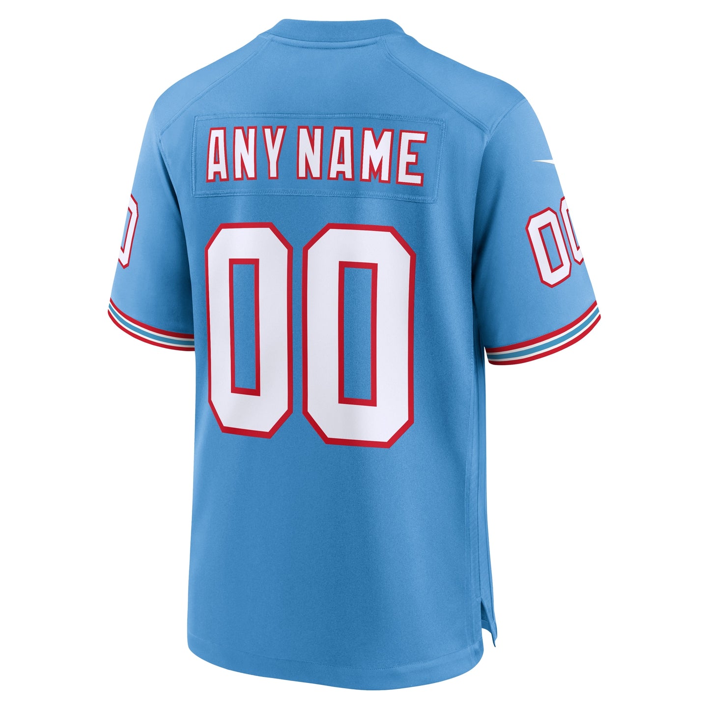 Tennessee Titans Light Blue Oilers Throwback Custom Game Jersey JS5679