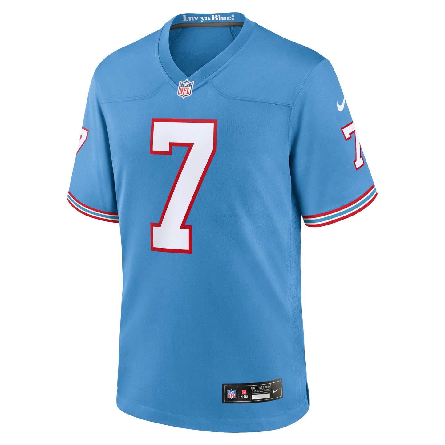 Tennessee Titans Malik Willis Light Blue Oilers Throwback Alternate Game Player Jersey JS4219