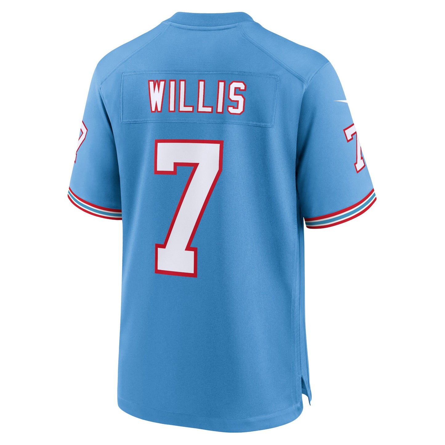 Tennessee Titans Malik Willis Light Blue Oilers Throwback Alternate Game Player Jersey JS4219