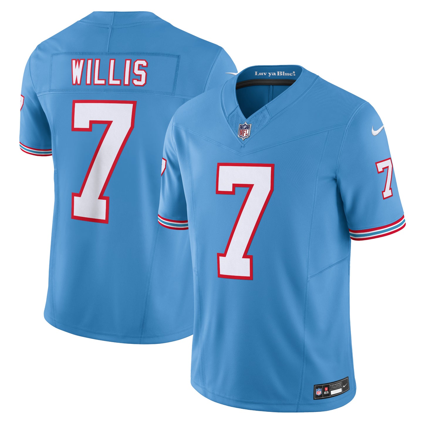 Tennessee Titans Malik Willis Light Blue Vapor F.U.S.E. Limited Jersey JS5422