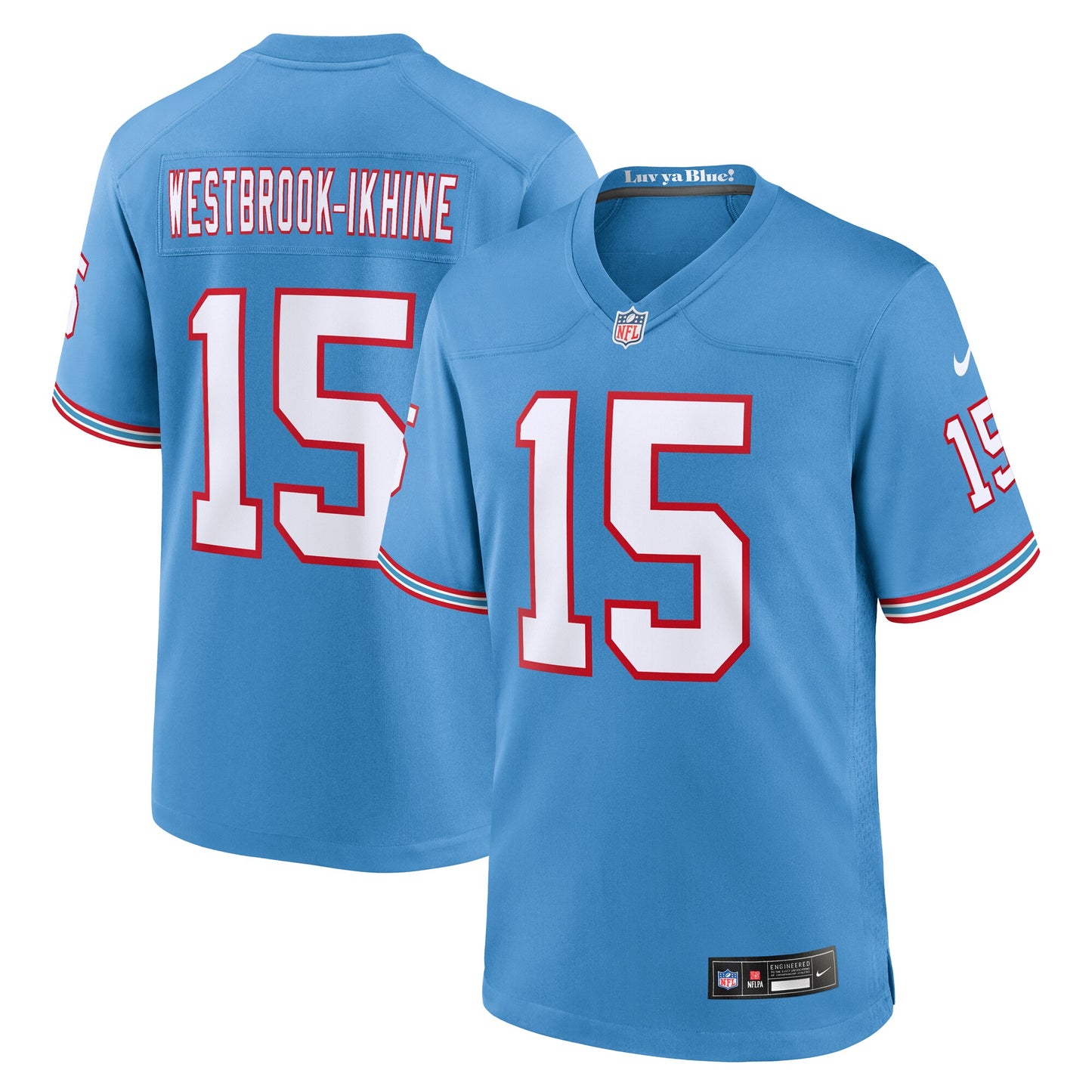 Tennessee Titans Nick Westbrook-Ikhine Light Blue Oilers Throwback Player Game Jersey JS7096