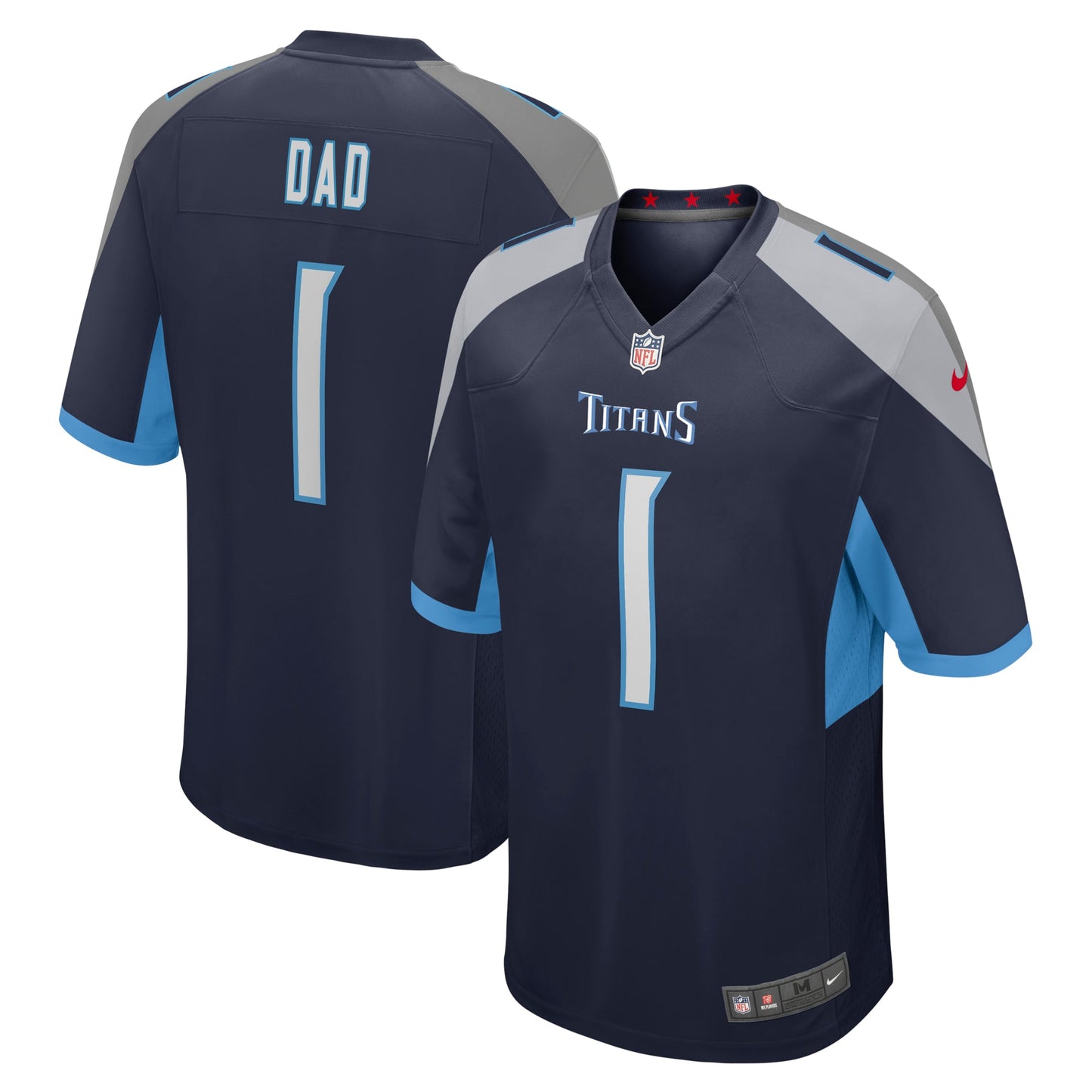 Tennessee Titans Number 1 Dad Navy Game Jersey JS8326
