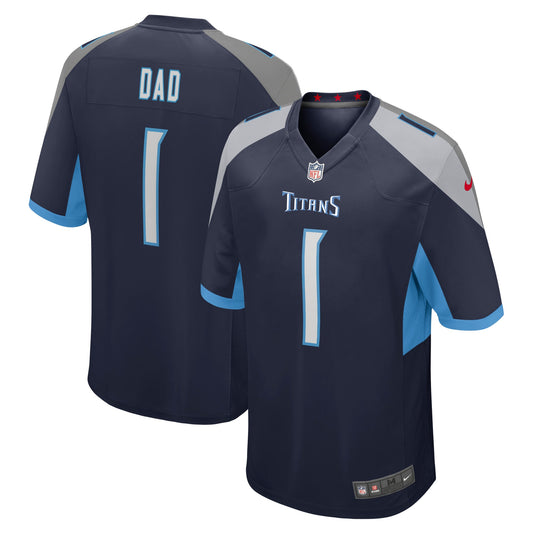 Tennessee Titans Number 1 Dad Navy Game Jersey JS8326