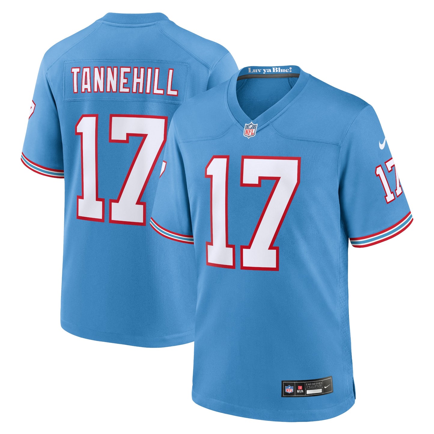 Tennessee Titans Ryan Tannehill Light Blue Oilers Throwback Alternate Game Player Jersey JS6437