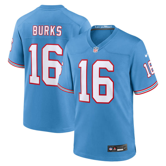 Tennessee Titans Treylon Burks Light Blue Oilers Throwback Alternate Game Player Jersey JS8192