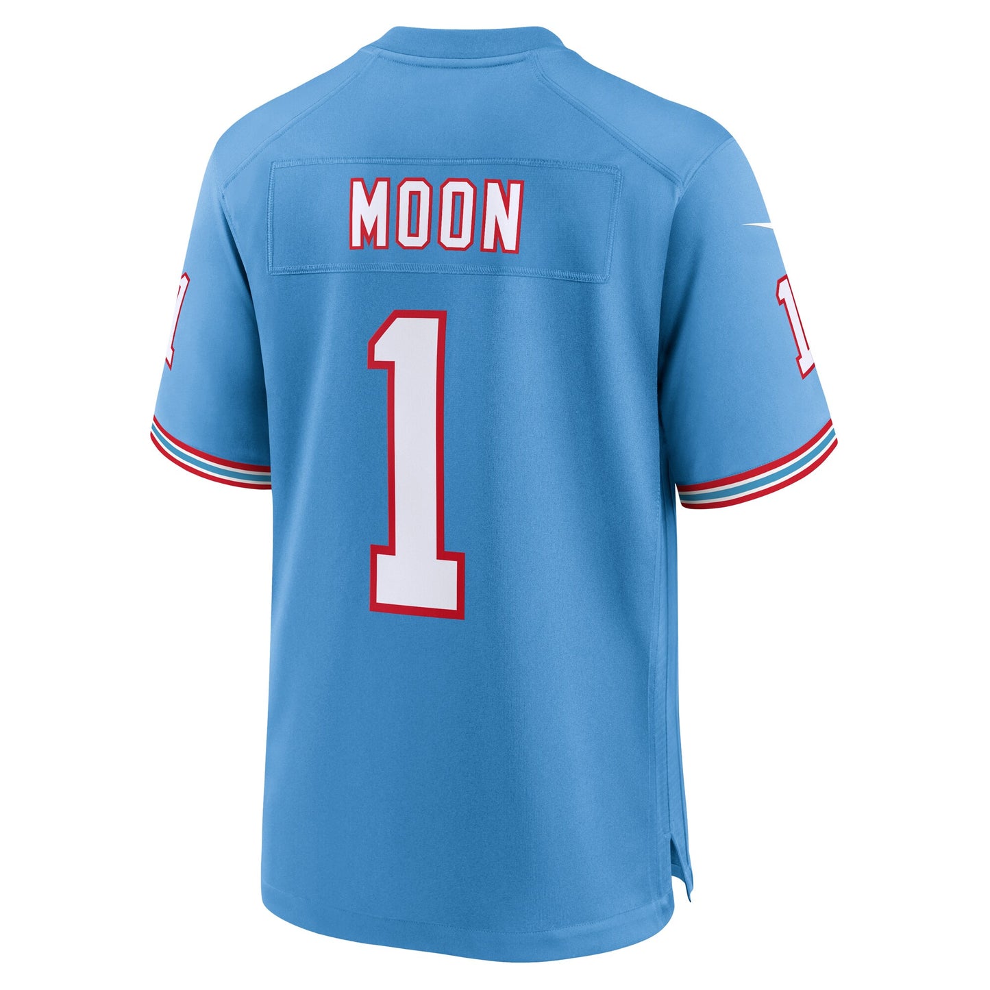 Tennessee Titans Warren Moon Light Blue Oilers Throwback Retired Player Game Jersey JS2531