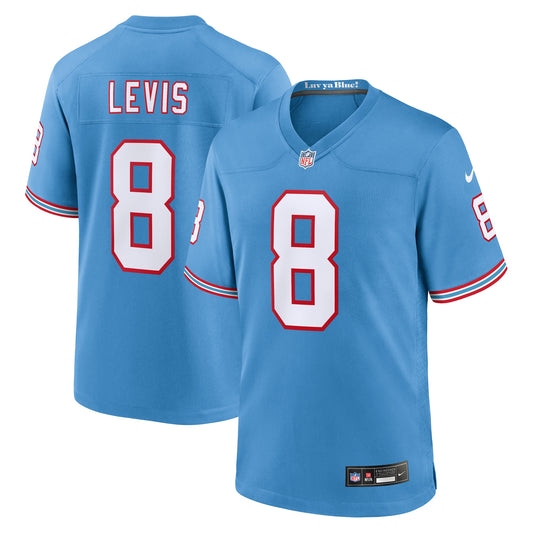 Tennessee Titans Will Levis Light Blue Oilers Throwback Player Game Jersey JS7813