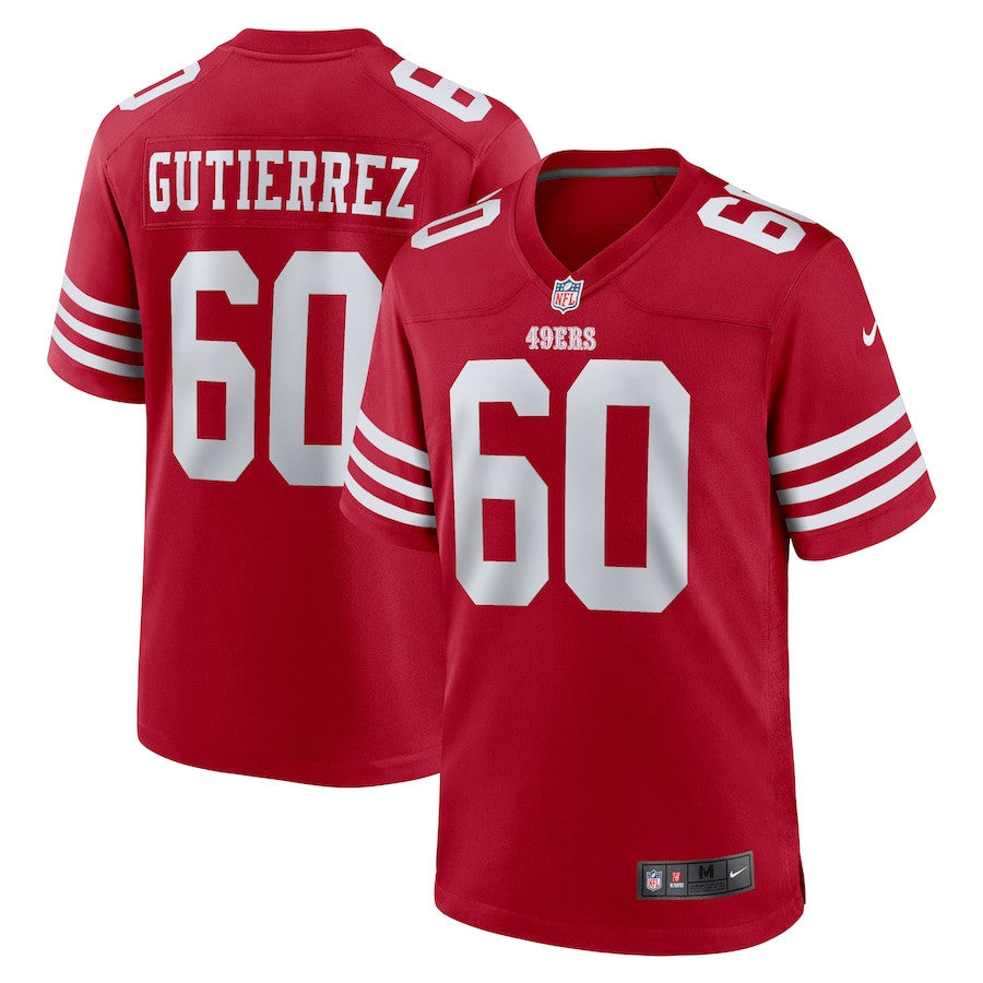 Sebastian Gutierrez 60 San Francisco 49ers Team Game Jersey – Scarlet JS7827