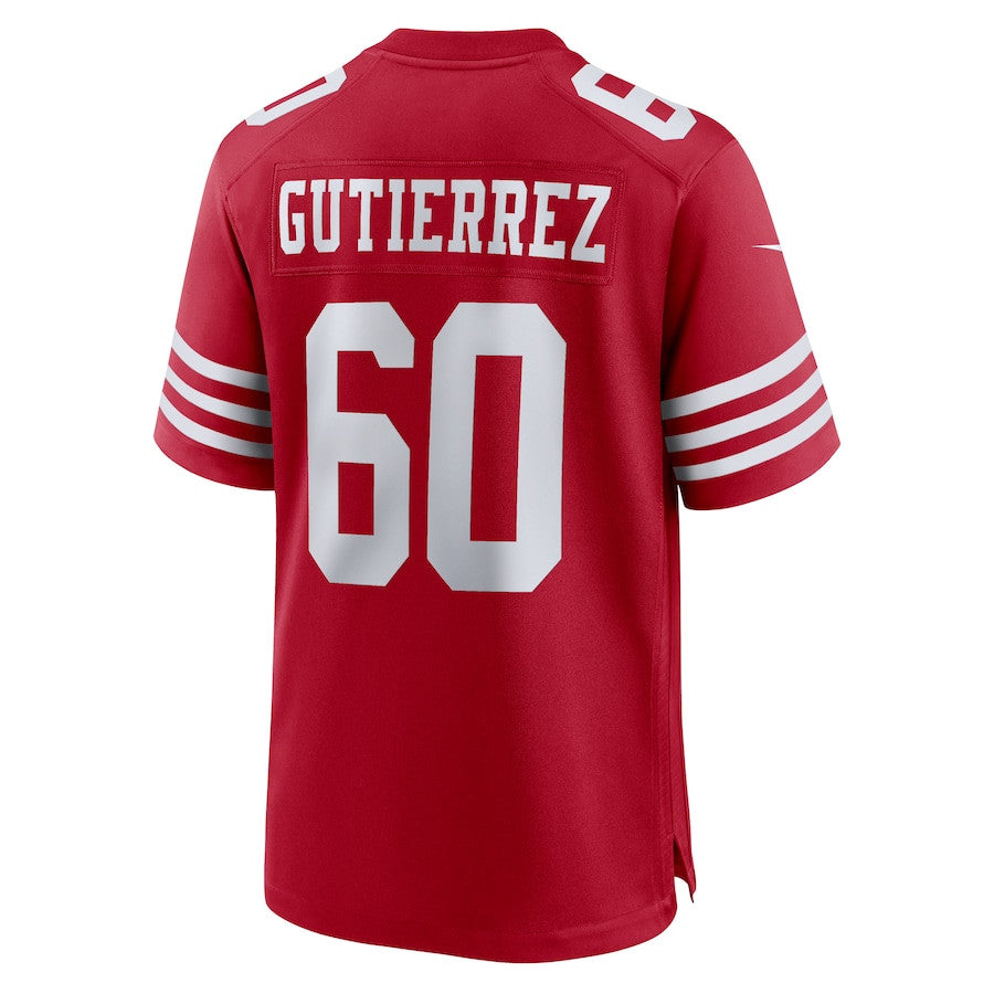 Sebastian Gutierrez 60 San Francisco 49ers Team Game Jersey – Scarlet JS7827