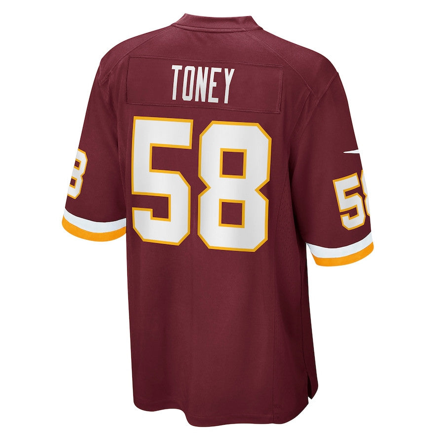 Shaka Toney 58 Washington Football Team Game Jersey – Burgundy JS3811